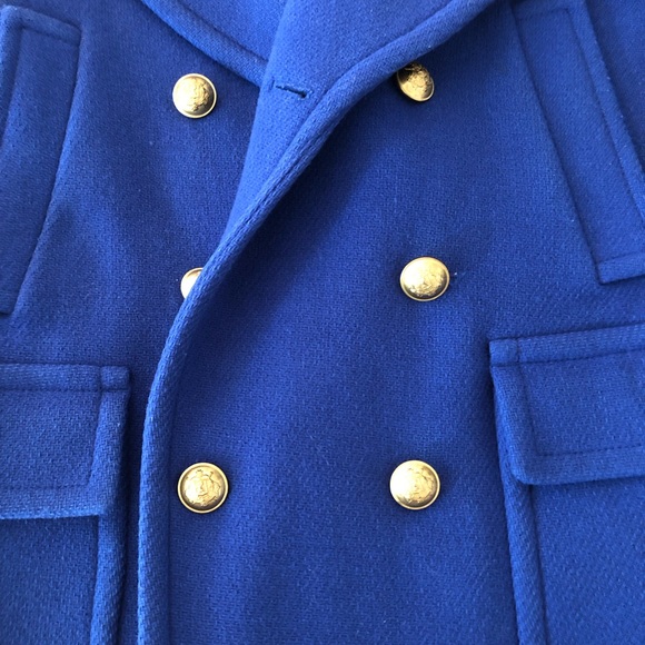 J. Crew Cobalt Blue Stadium Cloth Wool Coat - Picture 3 of 7